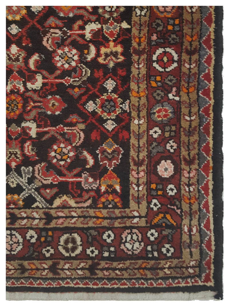 Pacific Hamadan 42263 Burgundy Burgundy Traditional Hand Knotted Rug