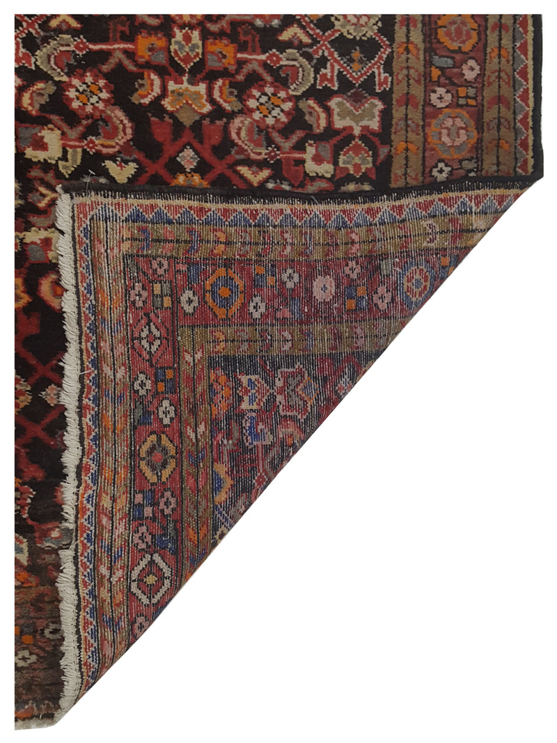 Pacific Hamadan 42263 Burgundy Burgundy Traditional Hand Knotted Rug