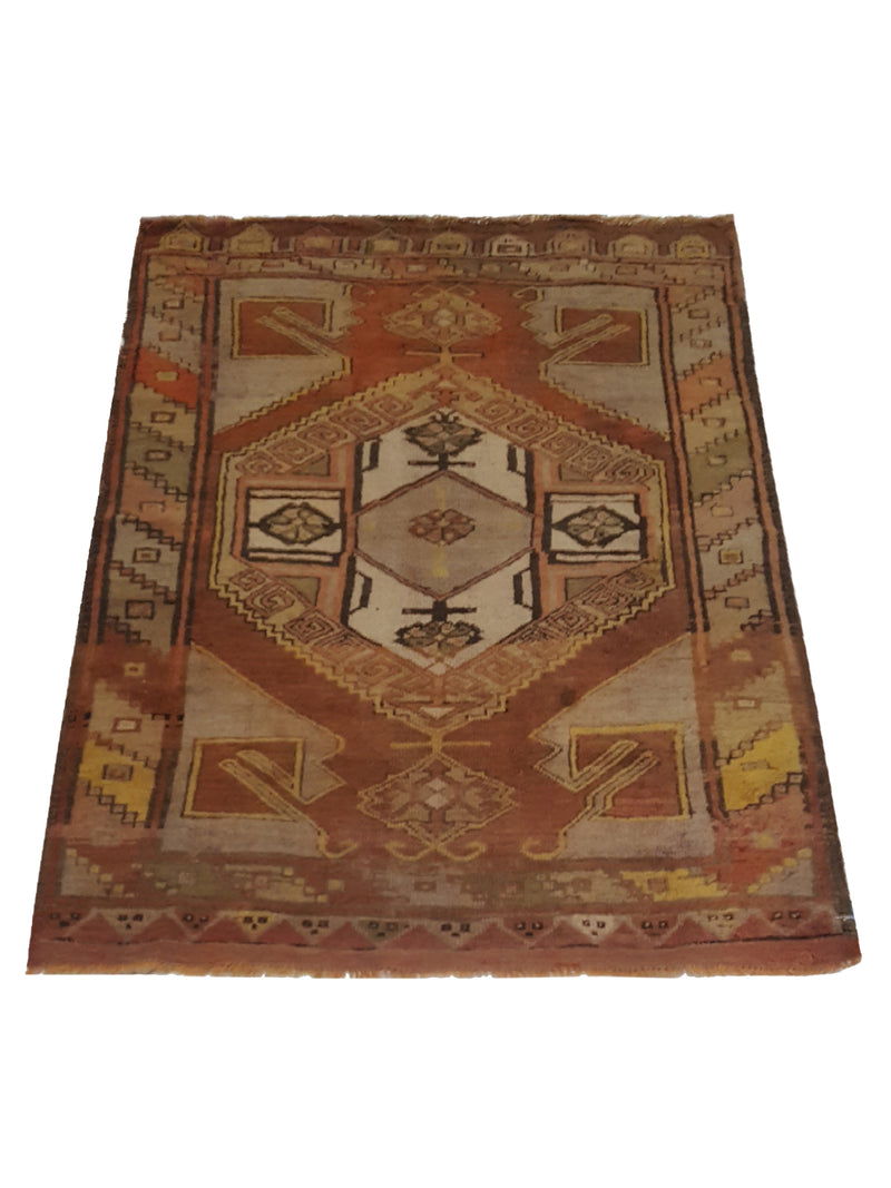 Pacific Anatolian 42264 Coral Multi Traditional Hand Knotted Rug