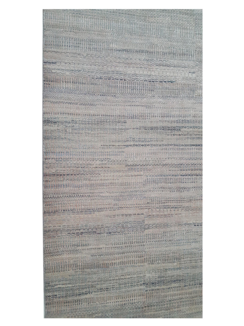 Pacific Flute 42265 Pink Grey Modern Hand Knotted Rug