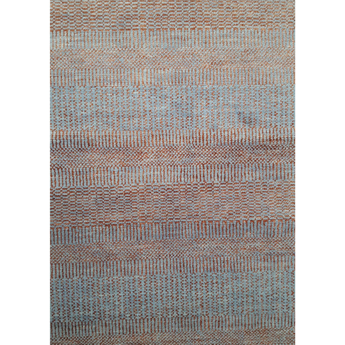 Pacific Flute 42269 Rust Blue Grey Modern Hand Knotted Rug