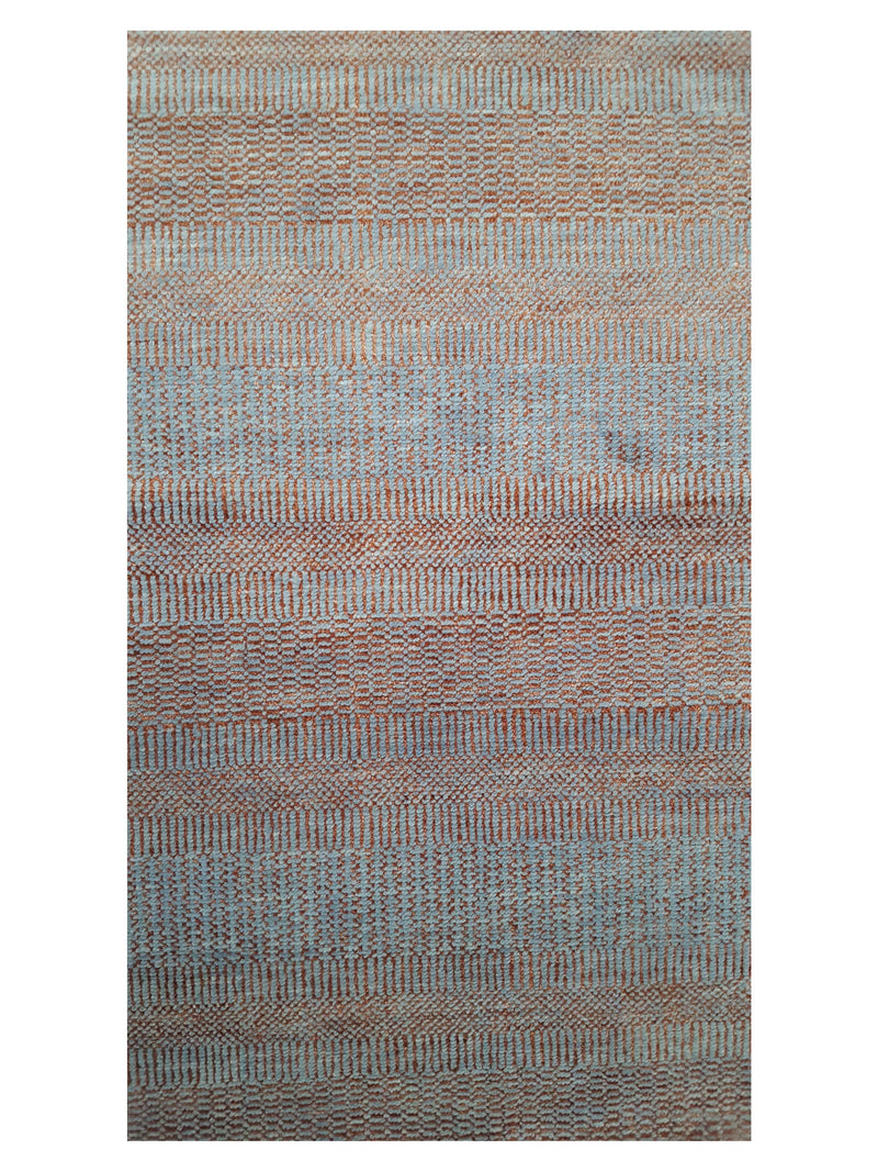 Pacific Flute 42269 Rust Blue Grey Modern Hand Knotted Rug