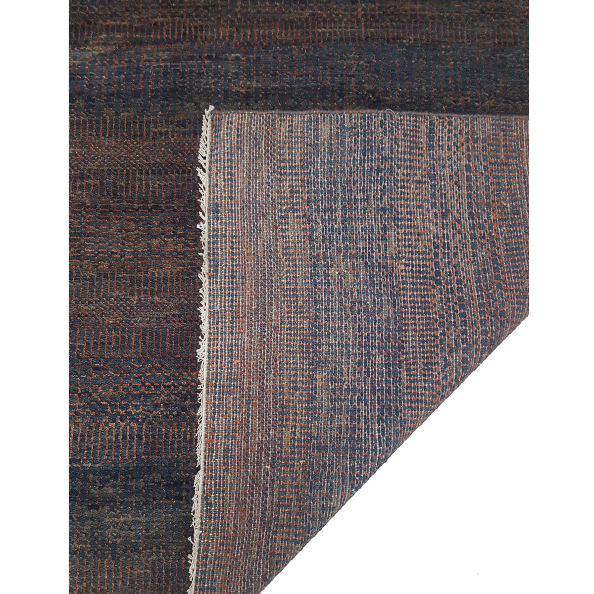 Pacific Flute 42283 Rust Navy Modern Hand Knotted Rug