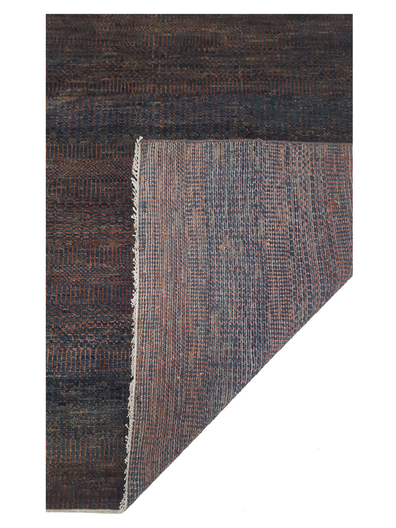 Pacific Flute 42283 Rust Navy Modern Hand Knotted Rug
