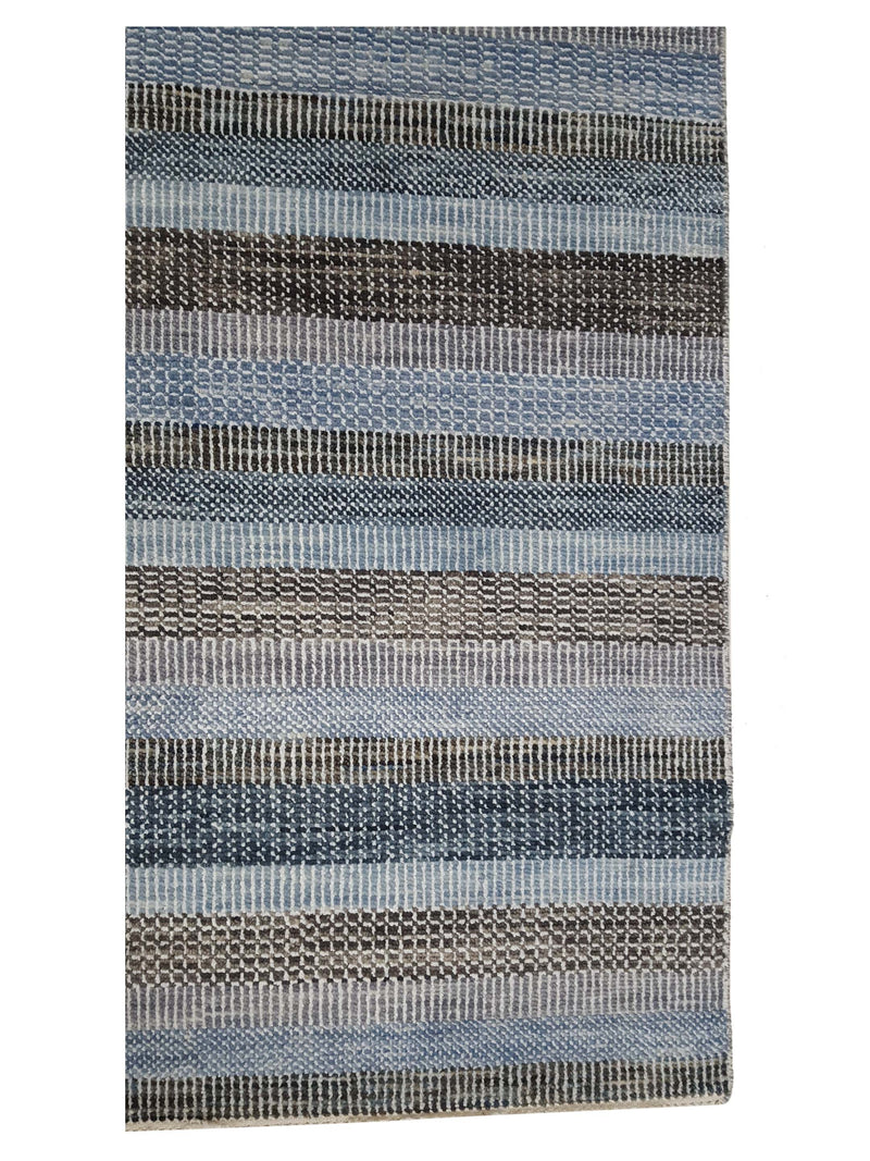 Pacific Flute 42300 Multi Blue Modern Hand Knotted Rug