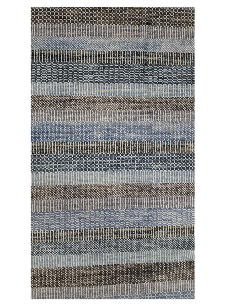 Pacific Flute 42300 Multi Blue Modern Hand Knotted Rug
