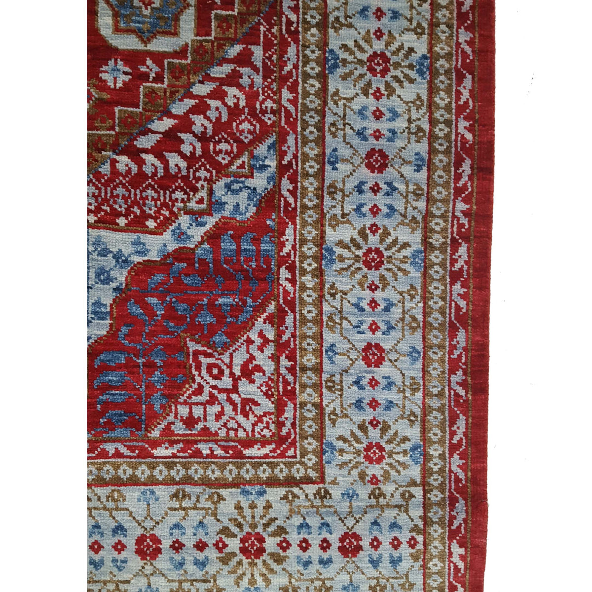 Pacific Mamluk 42326 Red Blue Traditional Hand Knotted Rug