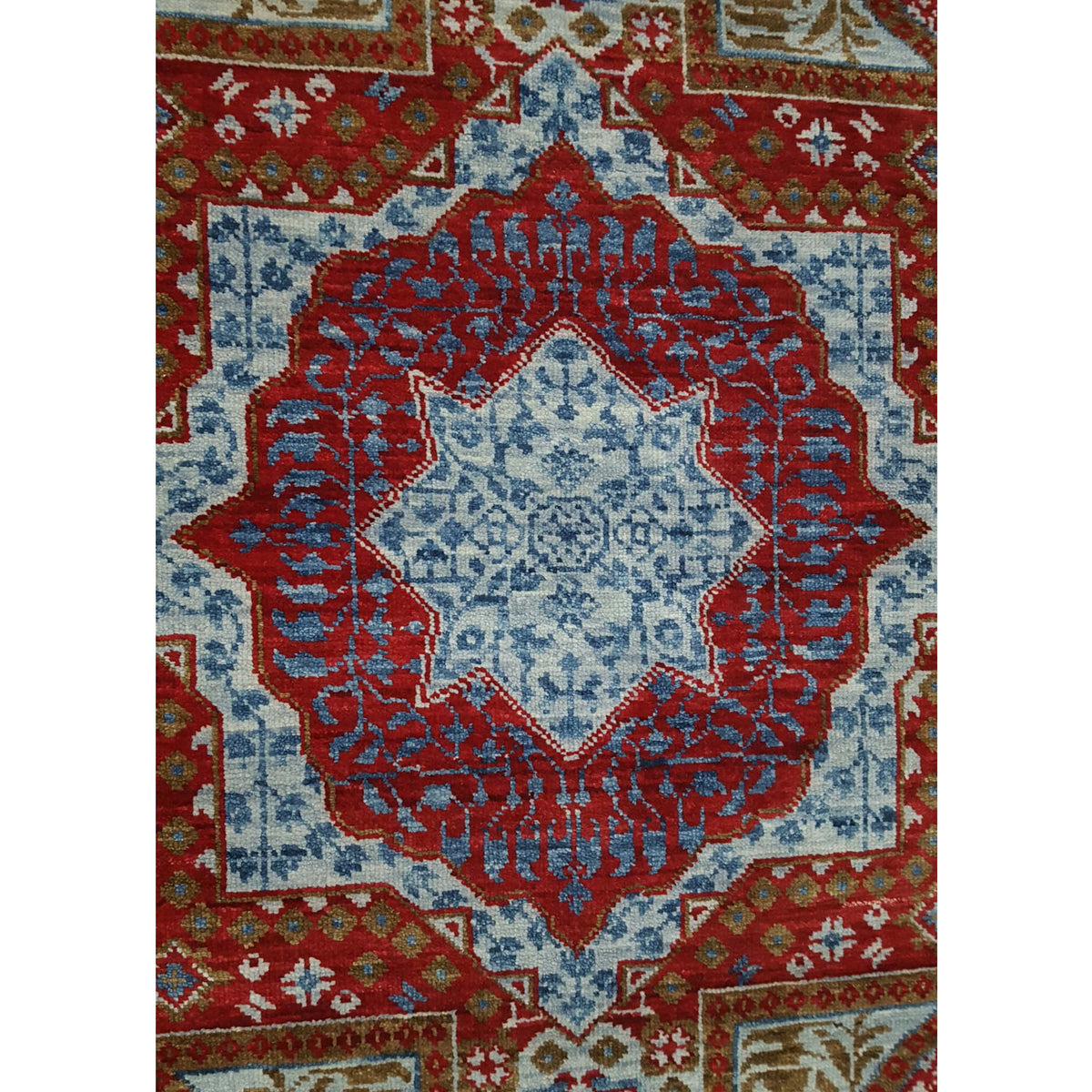 Pacific Mamluk 42326 Red Blue Traditional Hand Knotted Rug