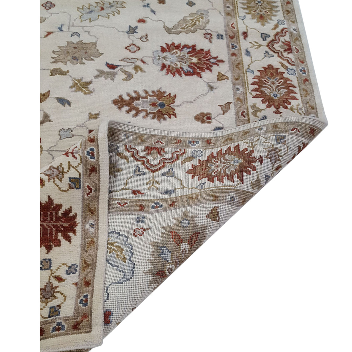 Pacific Ushak 42330 Ivory Red Transitional Hand Knotted Rug