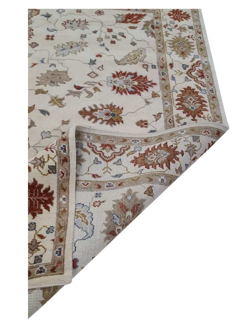 Pacific Ushak 42330 Ivory Red Transitional Hand Knotted Rug