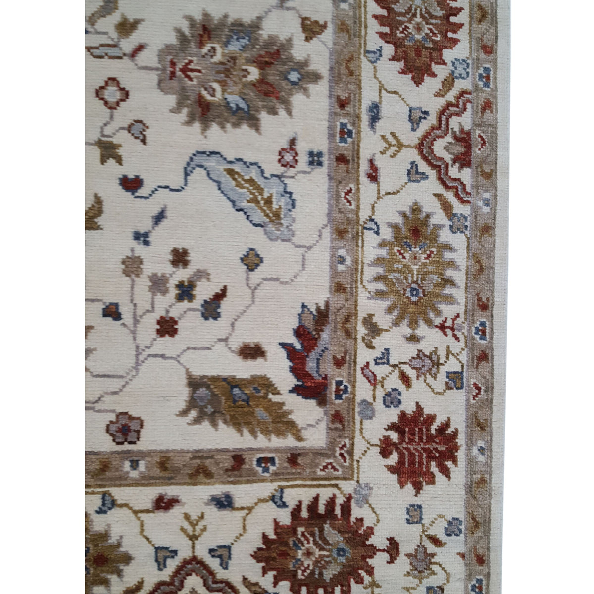 Pacific Ushak 42330 Ivory Red Transitional Hand Knotted Rug