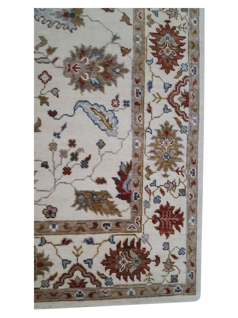Pacific Ushak 42330 Ivory Red Transitional Hand Knotted Rug