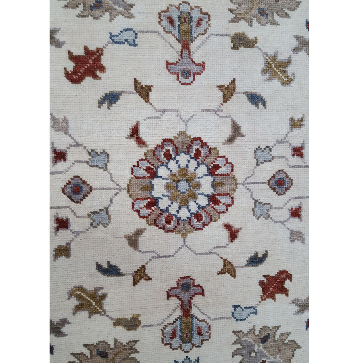 Pacific Ushak 42330 Ivory Red Transitional Hand Knotted Rug