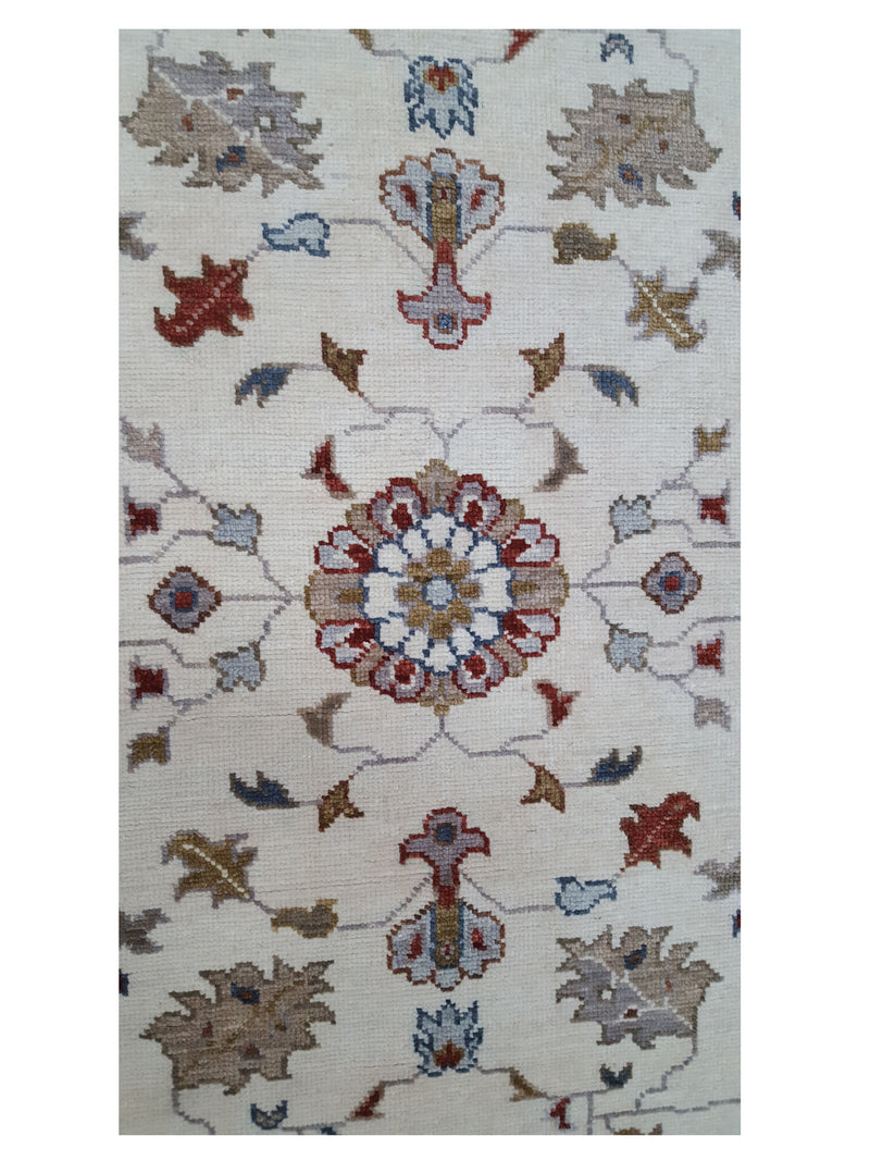 Pacific Ushak 42330 Ivory Red Transitional Hand Knotted Rug