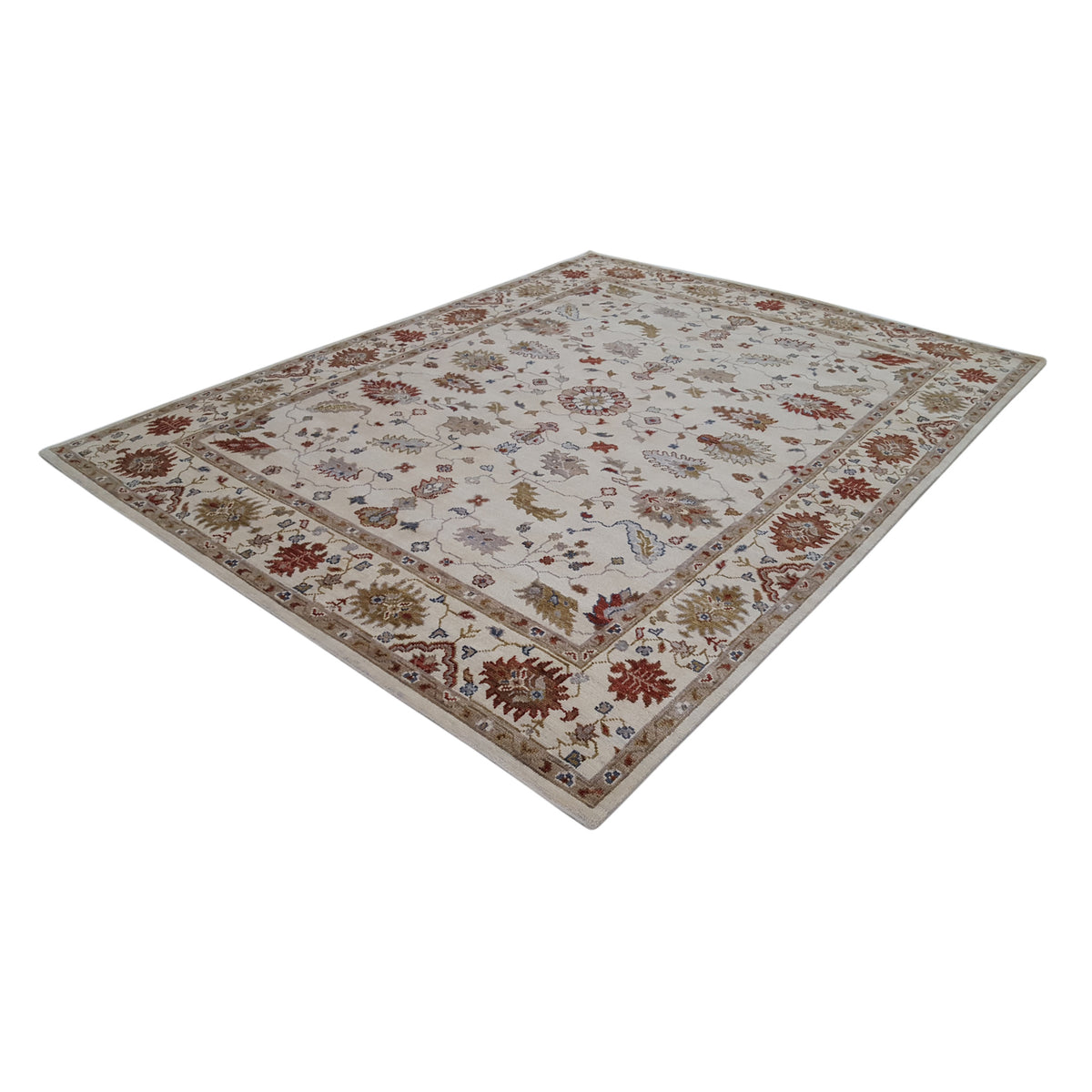 Pacific Ushak 42330 Ivory Red Transitional Hand Knotted Rug