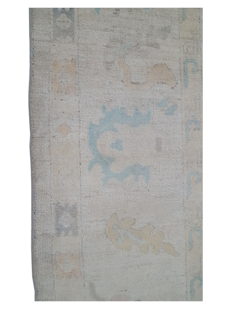 Pacific Ushak Wool Weft 42332 Beige Multi Transitional Hand Knotted Rug
