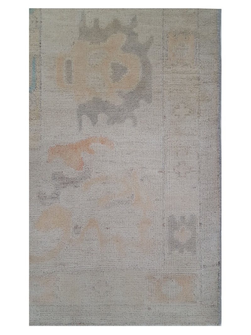 Pacific Ushak Wool Weft 42332 Beige Multi Transitional Hand Knotted Rug