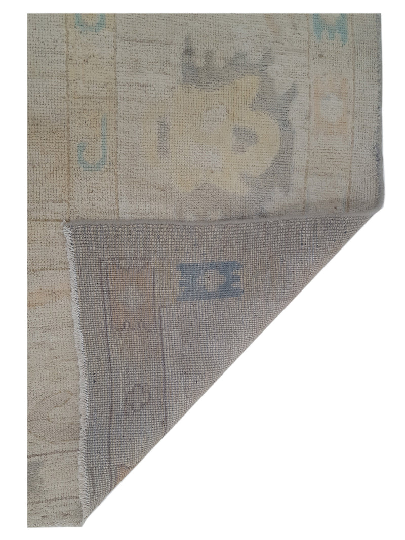 Pacific Ushak Wool Weft 42332 Beige Multi Transitional Hand Knotted Rug