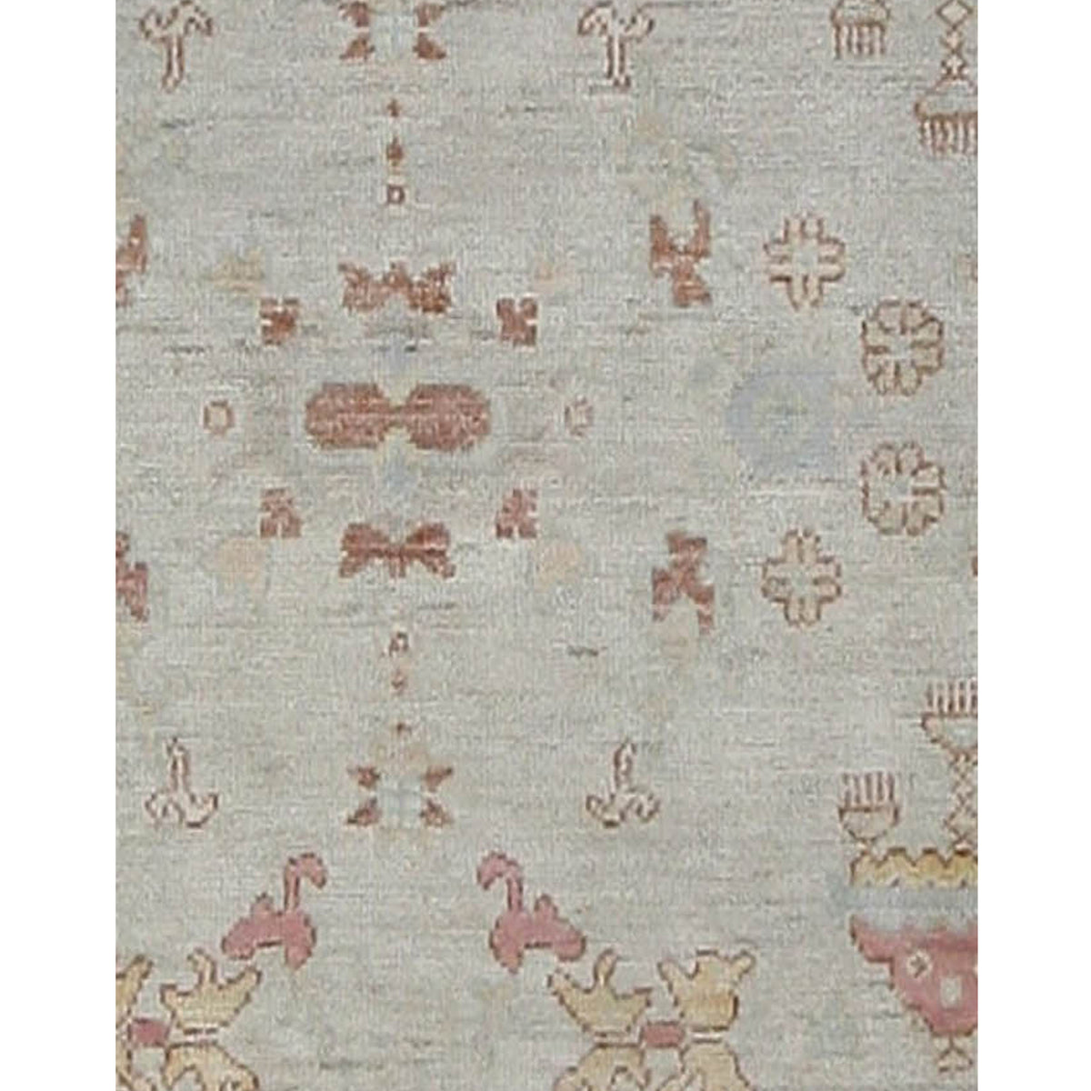 Pacific Ushak Wool Weft 42334 Beige Multi Transitional Hand Knotted Rug