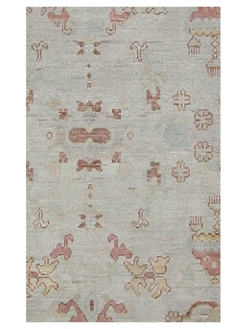Pacific Ushak Wool Weft 42334 Beige Multi Transitional Hand Knotted Rug