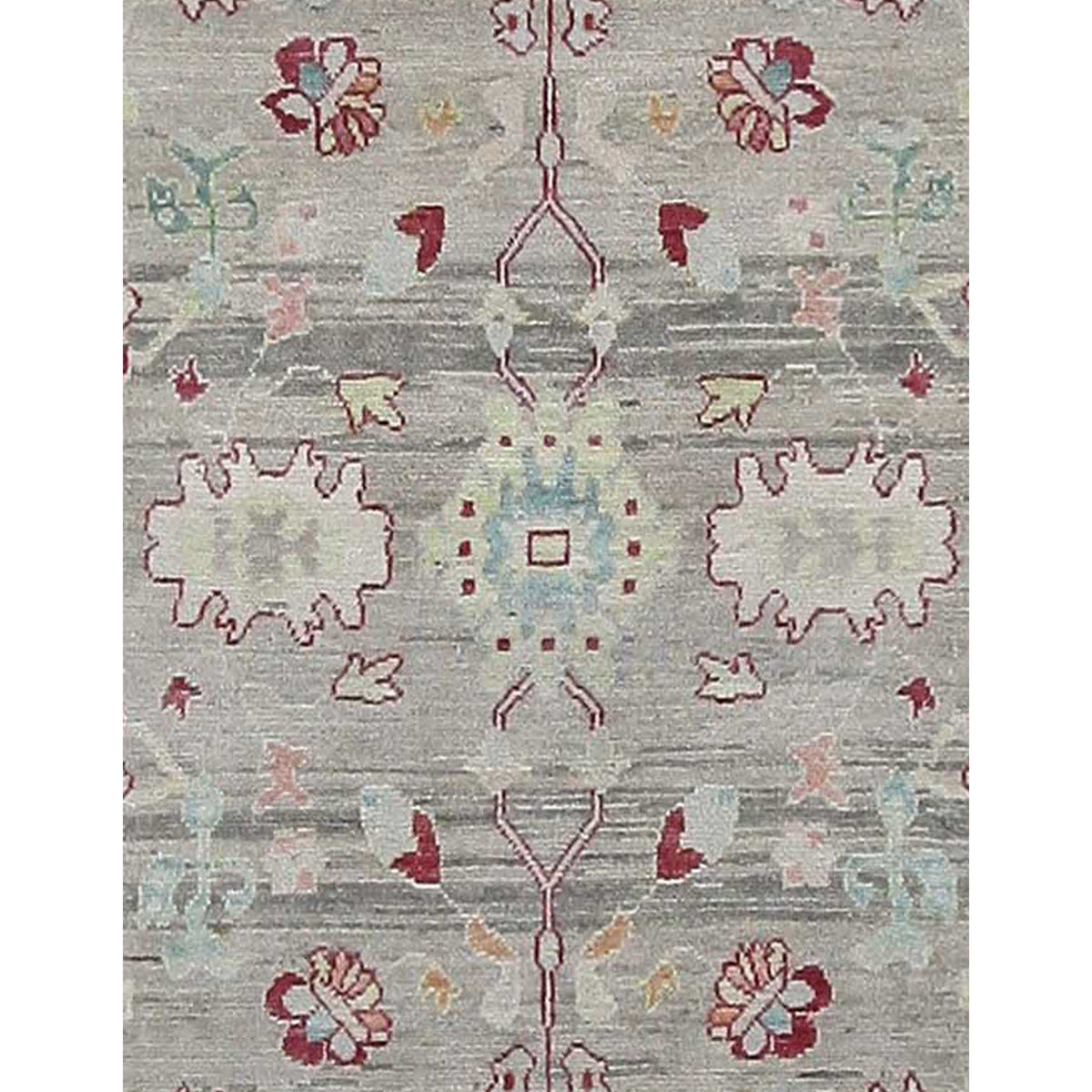 Pacific Ushak Wool Weft 42336 Grey Lime Transitional Hand Knotted Rug
