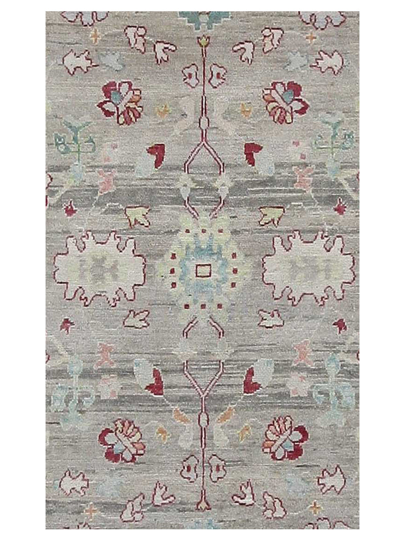 Pacific Ushak Wool Weft 42336 Grey Lime Transitional Hand Knotted Rug