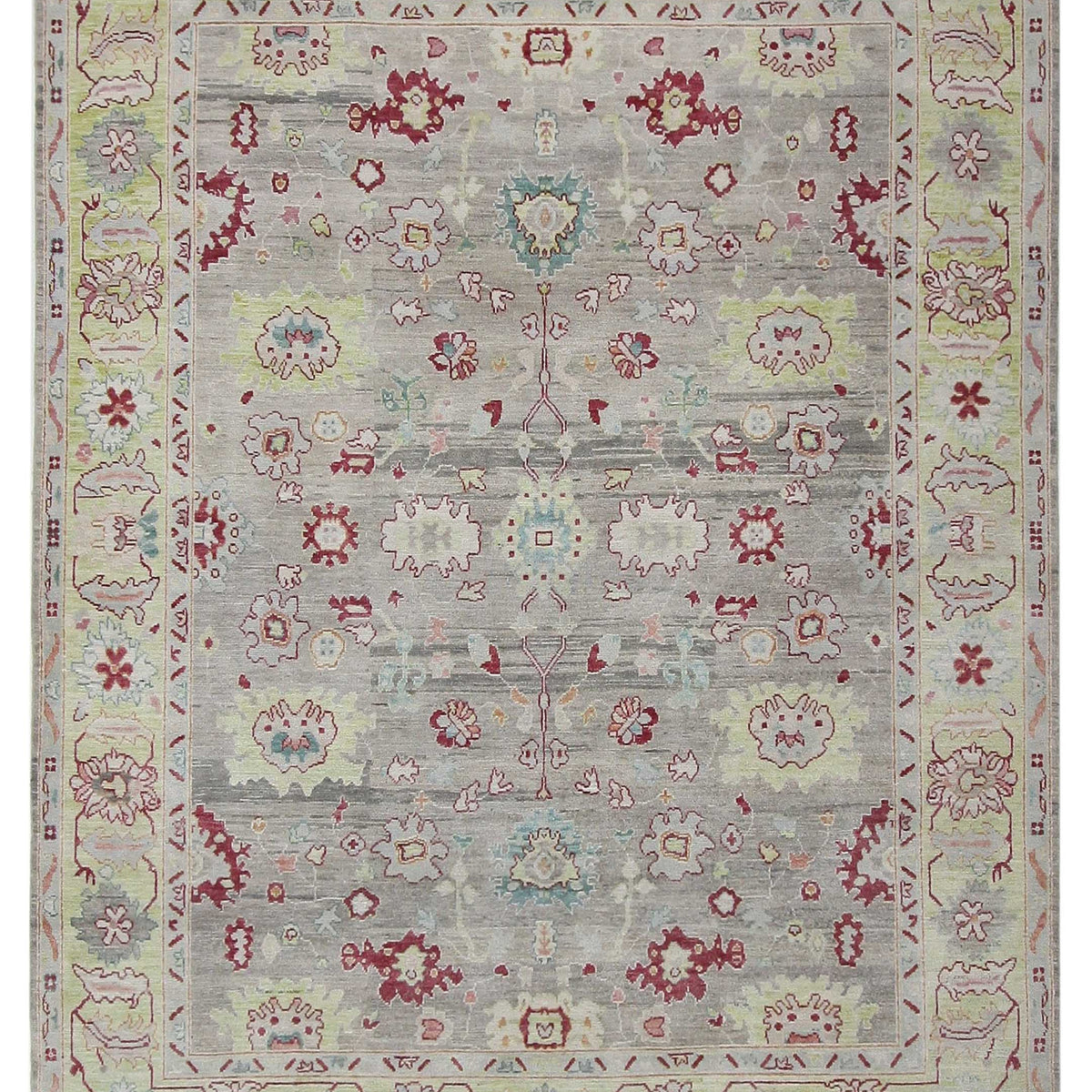 Pacific Ushak Wool Weft  Grey Lime Transitional