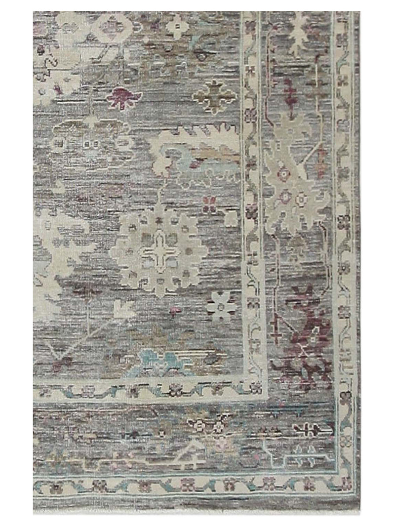 Pacific Ushak Wool Weft 42337 Lt.Brown Beige Transitional Hand Knotted Rug