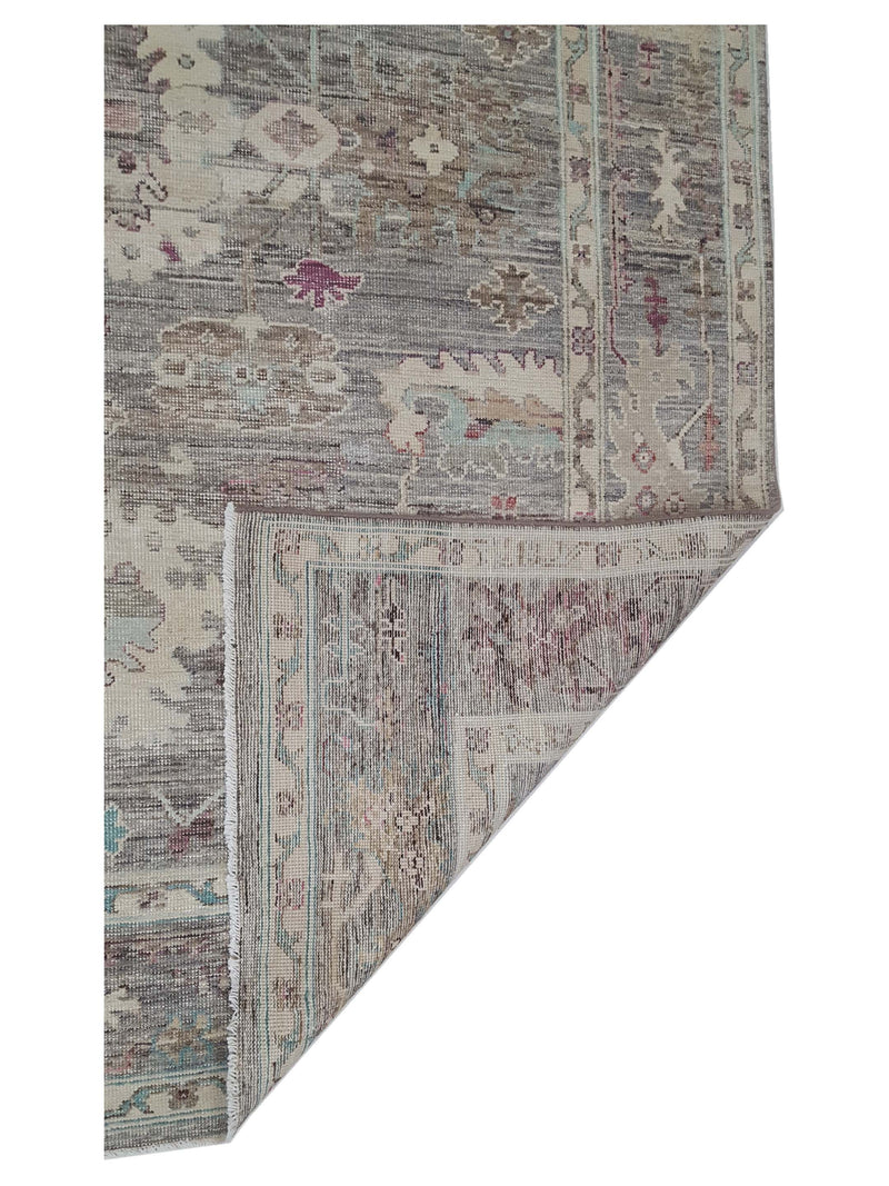 Pacific Ushak Wool Weft 42337 Lt.Brown Beige Transitional Hand Knotted Rug