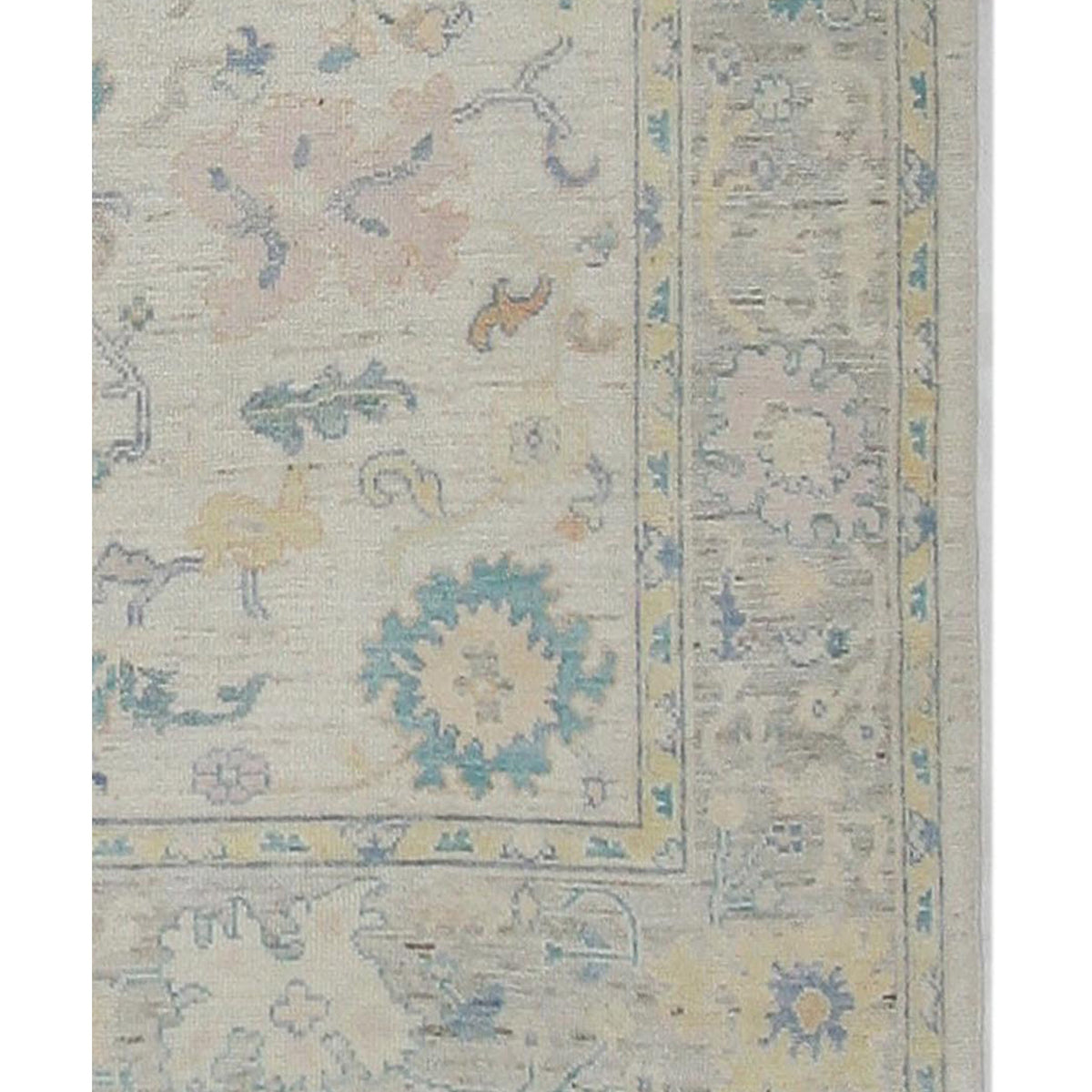 Pacific Ushak Wool Weft 42338 Lime Multi Transitional Hand Knotted Rug