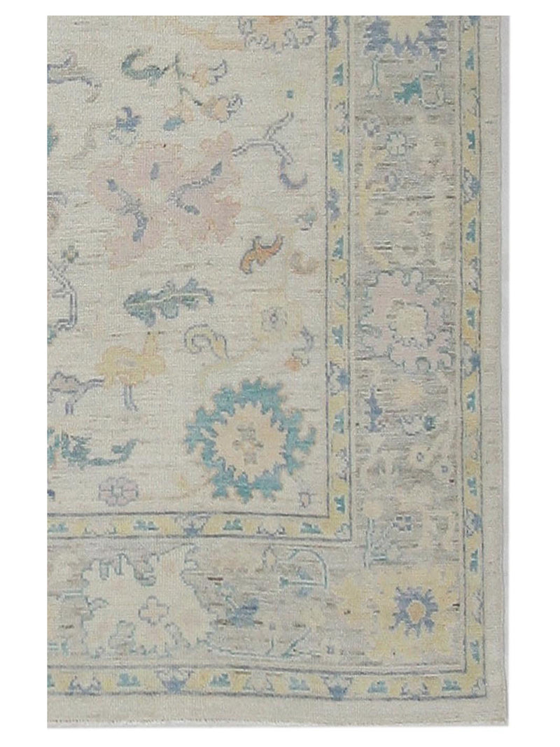 Pacific Ushak Wool Weft 42338 Lime Multi Transitional Hand Knotted Rug