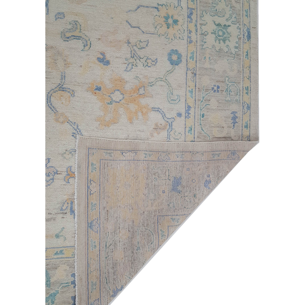 Pacific Ushak Wool Weft 42338 Lime Multi Transitional Hand Knotted Rug