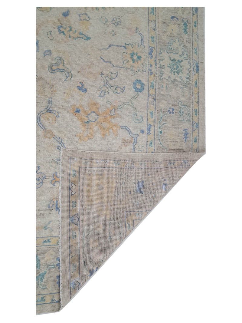 Pacific Ushak Wool Weft 42338 Lime Multi Transitional Hand Knotted Rug