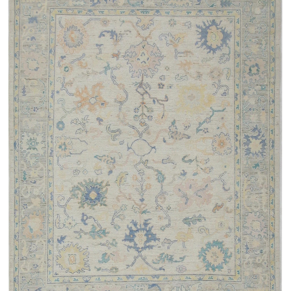 Pacific Ushak Wool Weft  Lime Multi Transitional