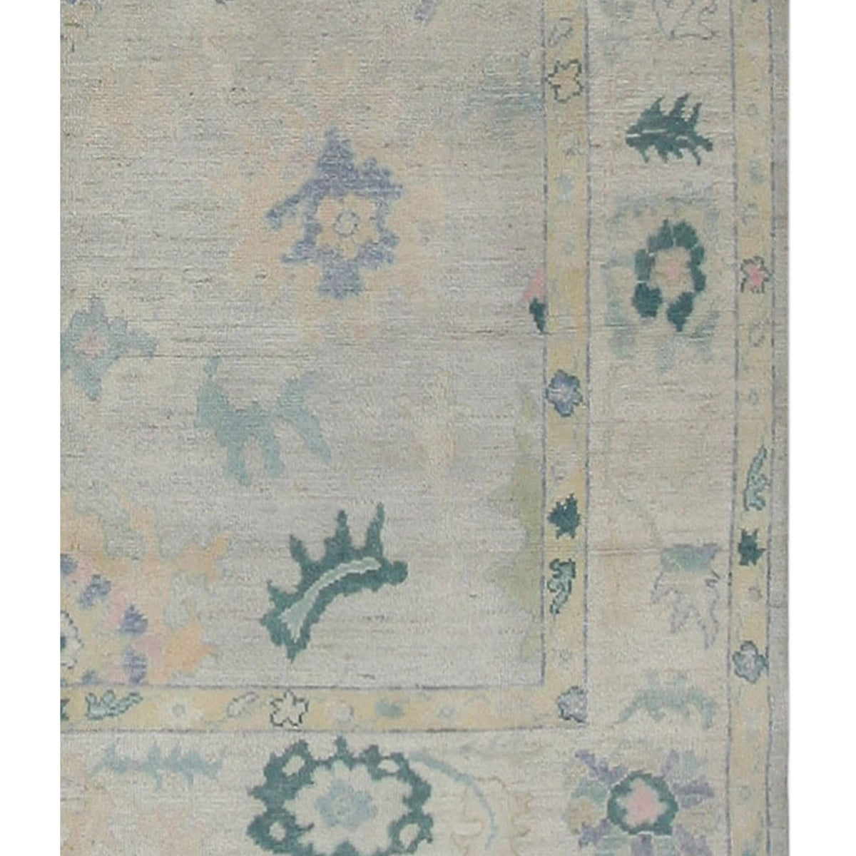 Pacific Ushak Wool Weft 42340 Lime Multi Transitional Hand Knotted Rug