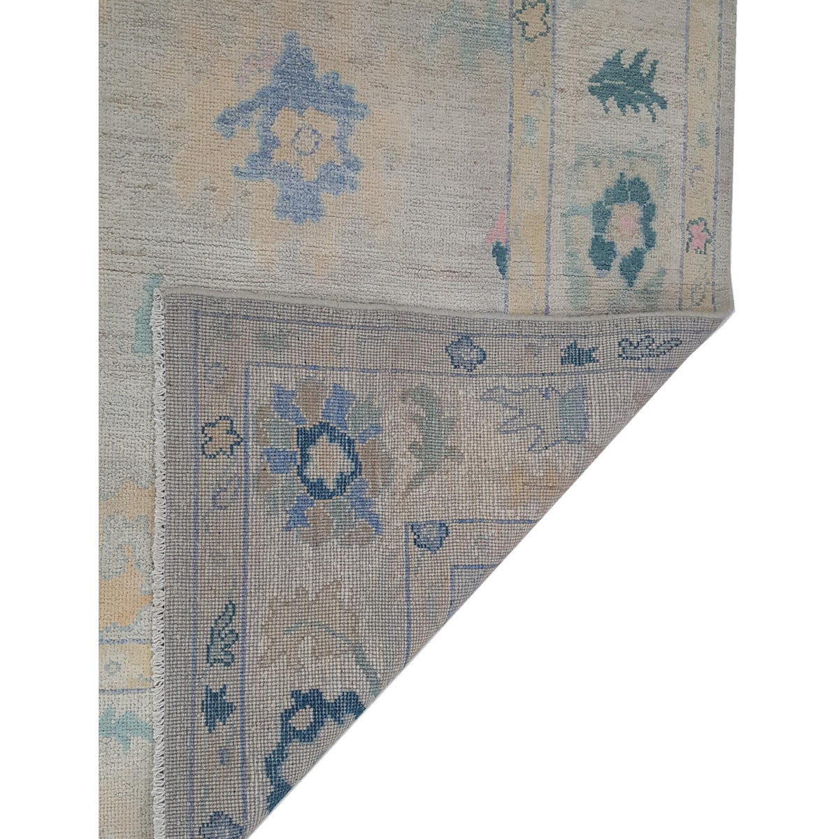 Pacific Ushak Wool Weft 42340 Lime Multi Transitional Hand Knotted Rug