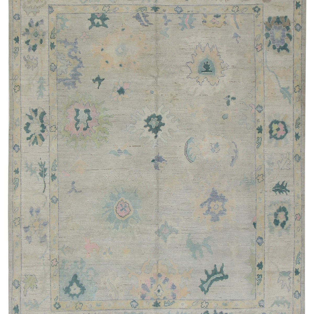 Pacific Ushak Wool Weft  Lime Multi Transitional