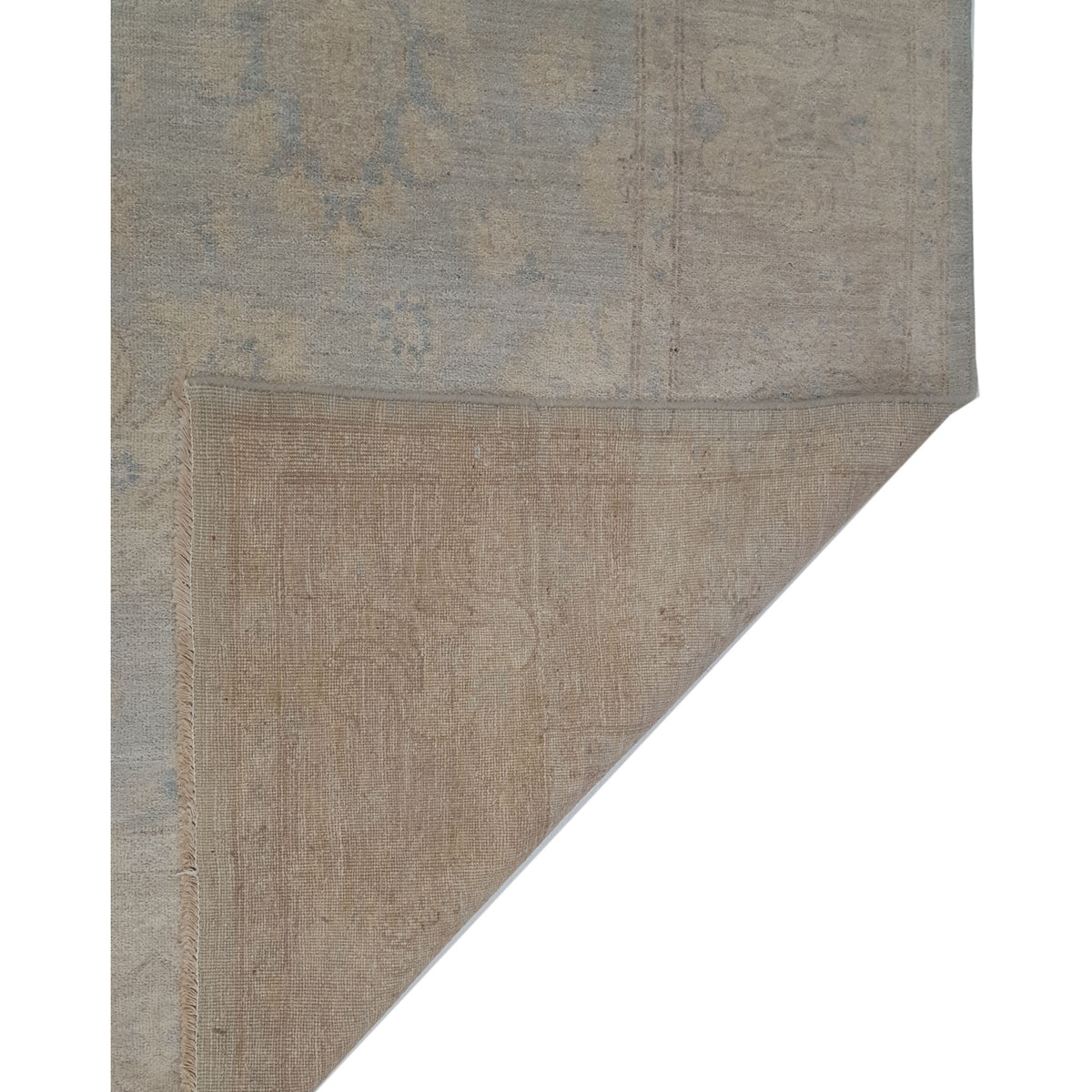 Pacific Ushak Wool Weft 42347 Lt.Grey Beige Transitional Hand Knotted Rug