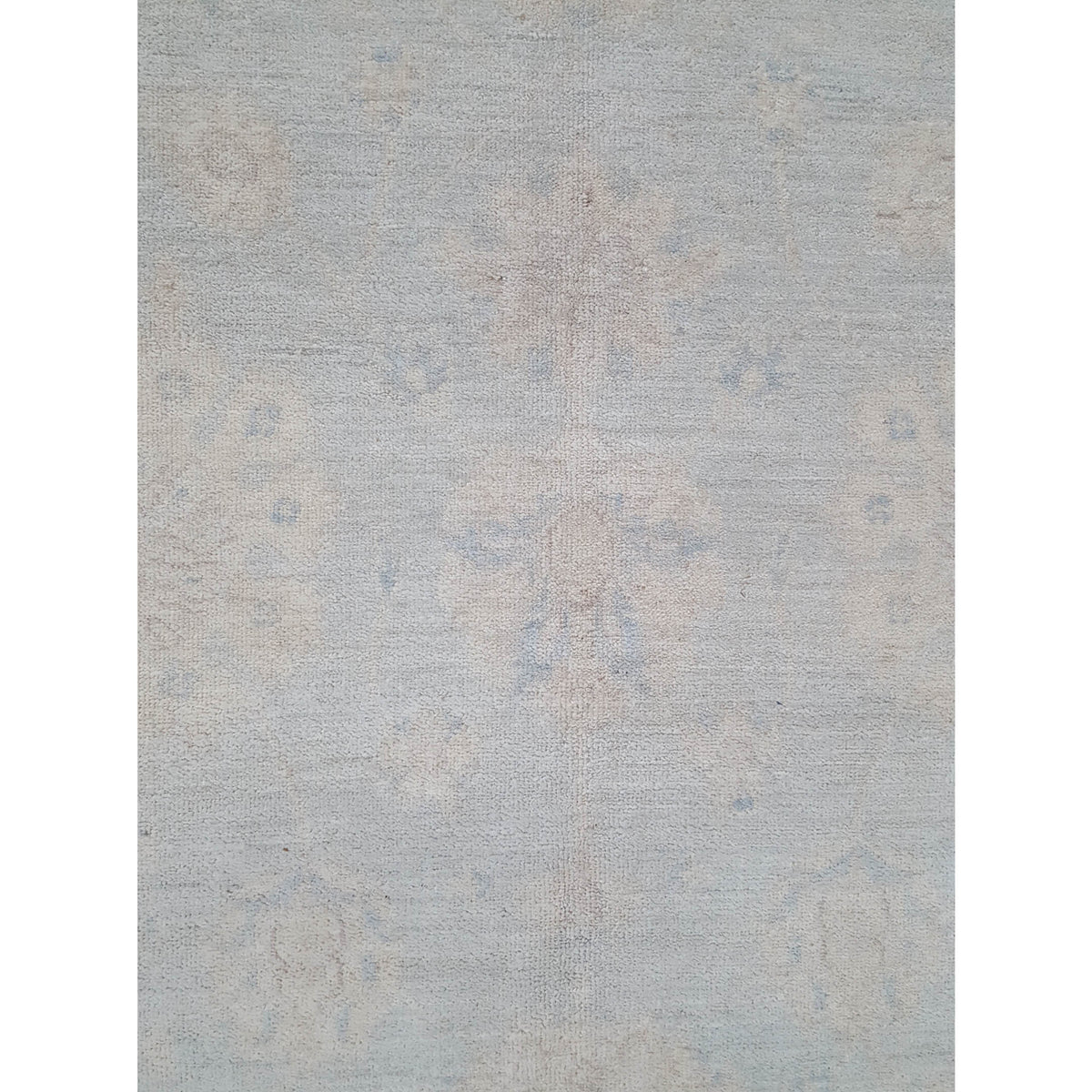 Pacific Ushak Wool Weft 42347 Lt.Grey Beige Transitional Hand Knotted Rug