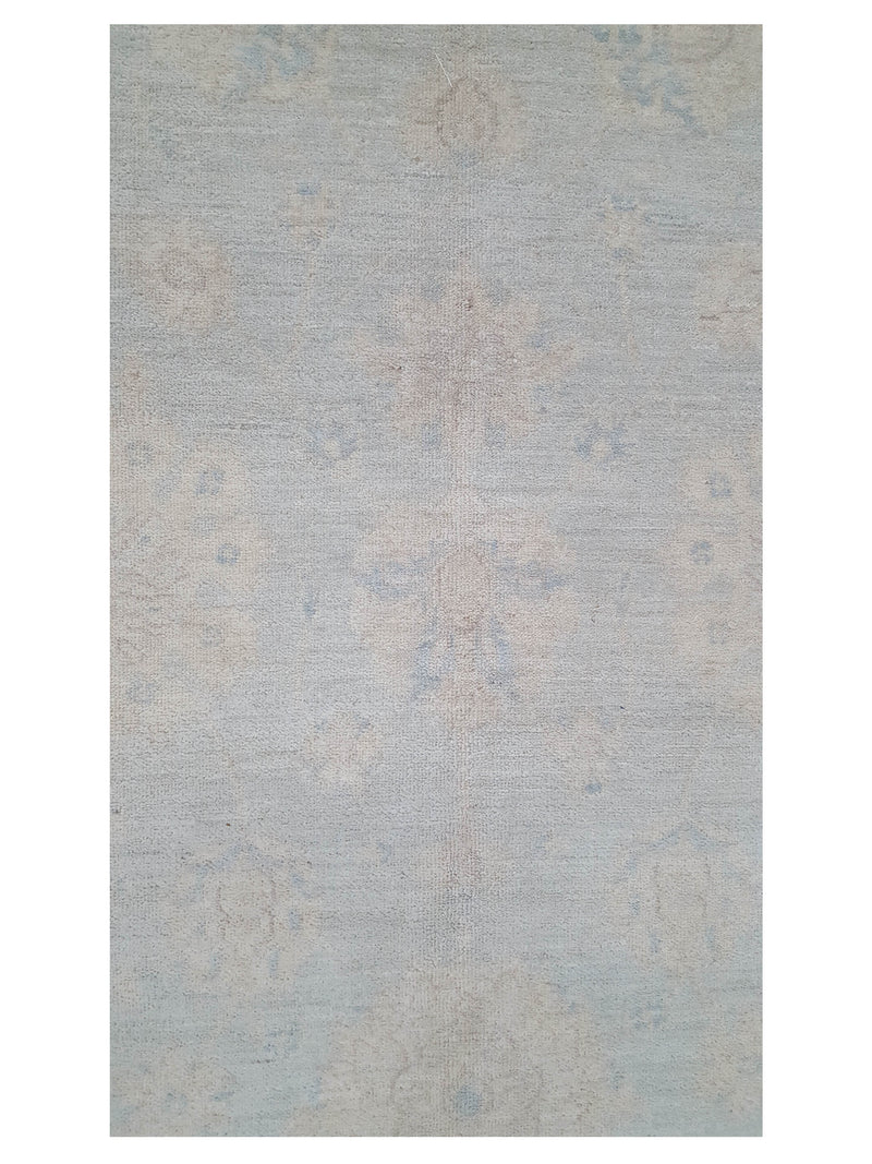 Pacific Ushak Wool Weft 42347 Lt.Grey Beige Transitional Hand Knotted Rug