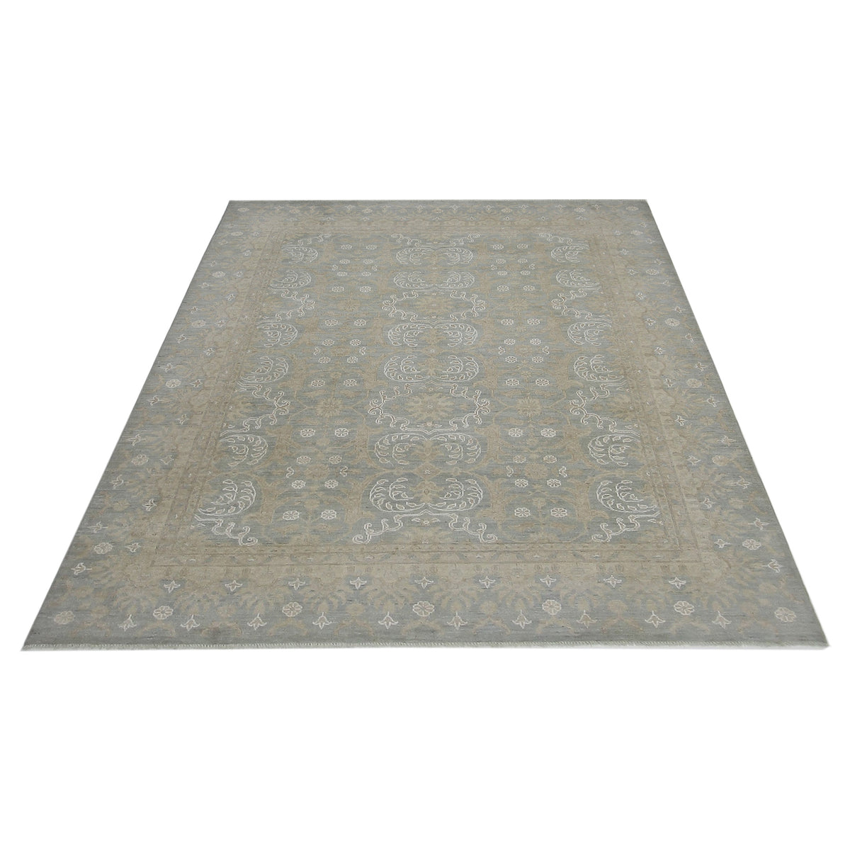 Pacific Ziegler 42349 Teal Gold Transitional Hand Knotted Rug