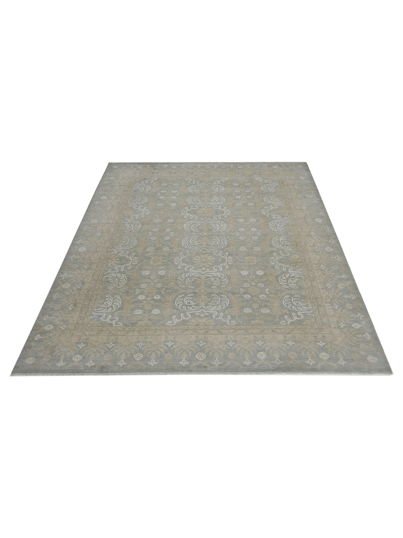 Pacific Ziegler 42349 Teal Gold Transitional Hand Knotted Rug