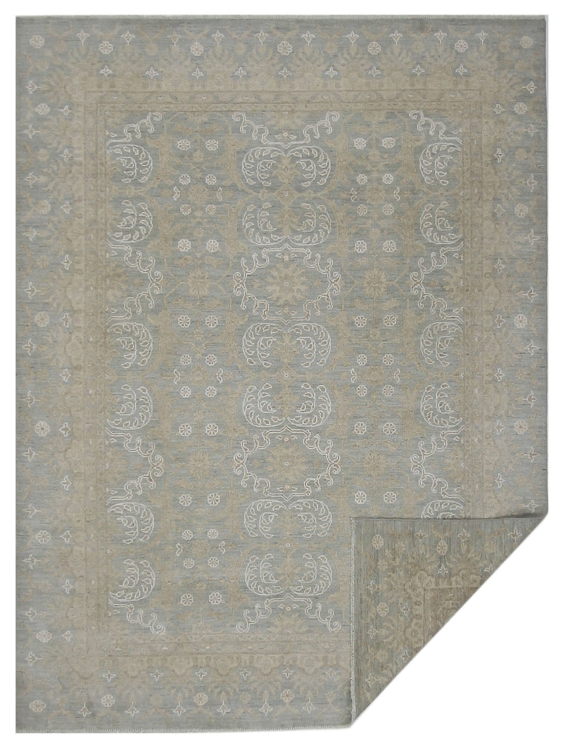Pacific Ziegler 42349 Teal Gold Transitional Hand Knotted Rug