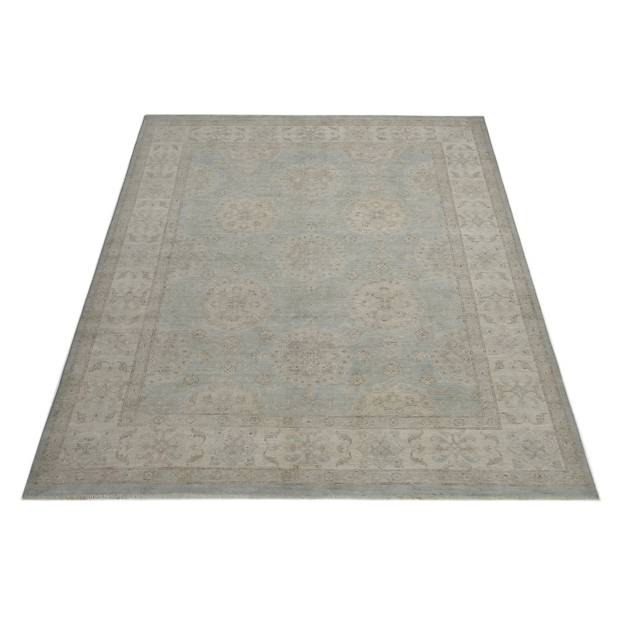 Pacific Ziegler 42351 Lt.Grey Beige Transitional Hand Knotted Rug