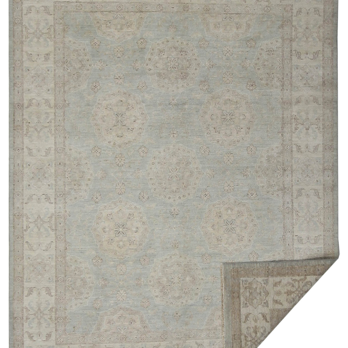 Pacific Ziegler 42351 Lt.Grey Beige Transitional Hand Knotted Rug