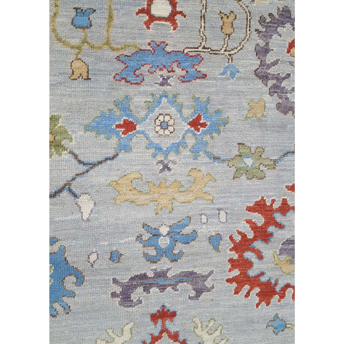 Pacific Ushak Wool Weft 42364 Grey Beige Transitional Hand Knotted Rug