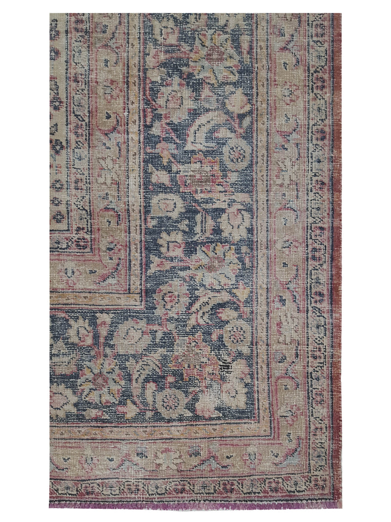 Pacific Vintage 42367 Orange Blue Vintage Hand Knotted Rug
