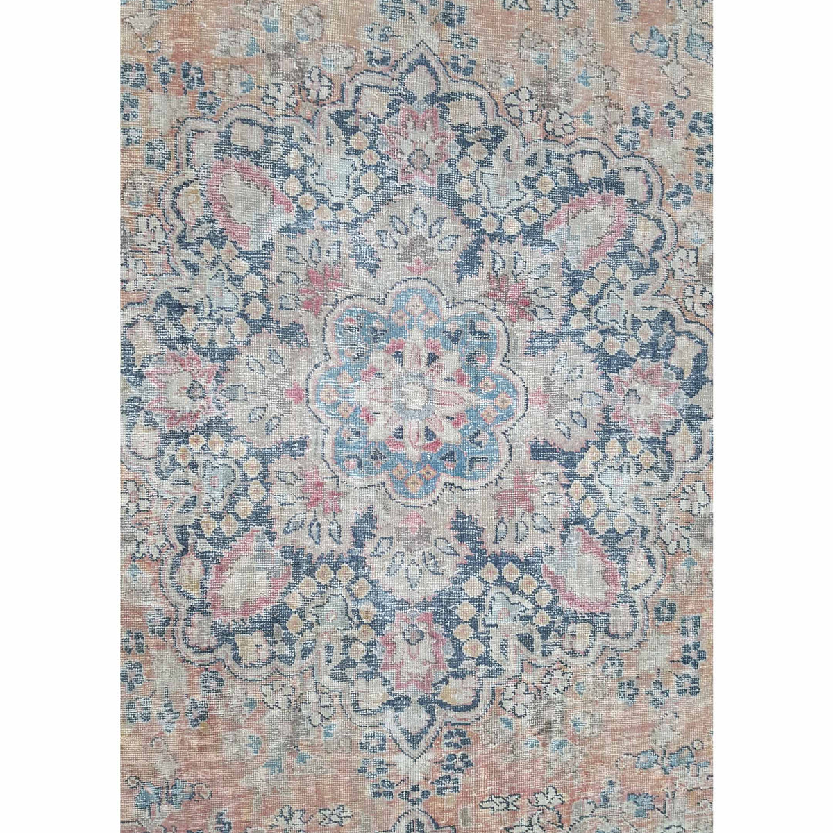 Pacific Vintage 42367 Orange Blue Vintage Hand Knotted Rug
