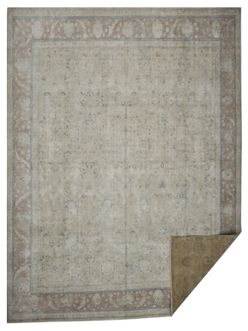 Pacific Vintage 42369 Beige Beige Vintage Hand Knotted Rug