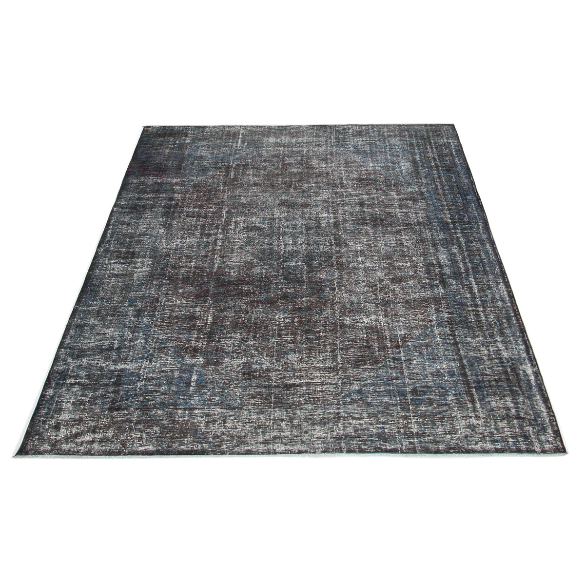 Pacific Overdyed 42372 Teal Blue Transitional Hand Knotted Rug